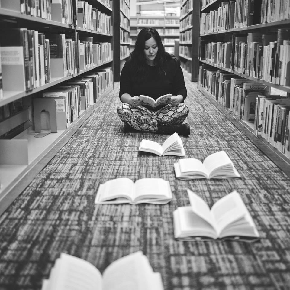 girl in library tumblr